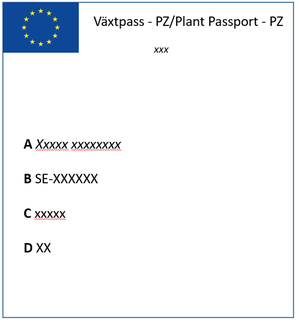 Växtpass för införsel och förflyttning inom skyddade zoner.